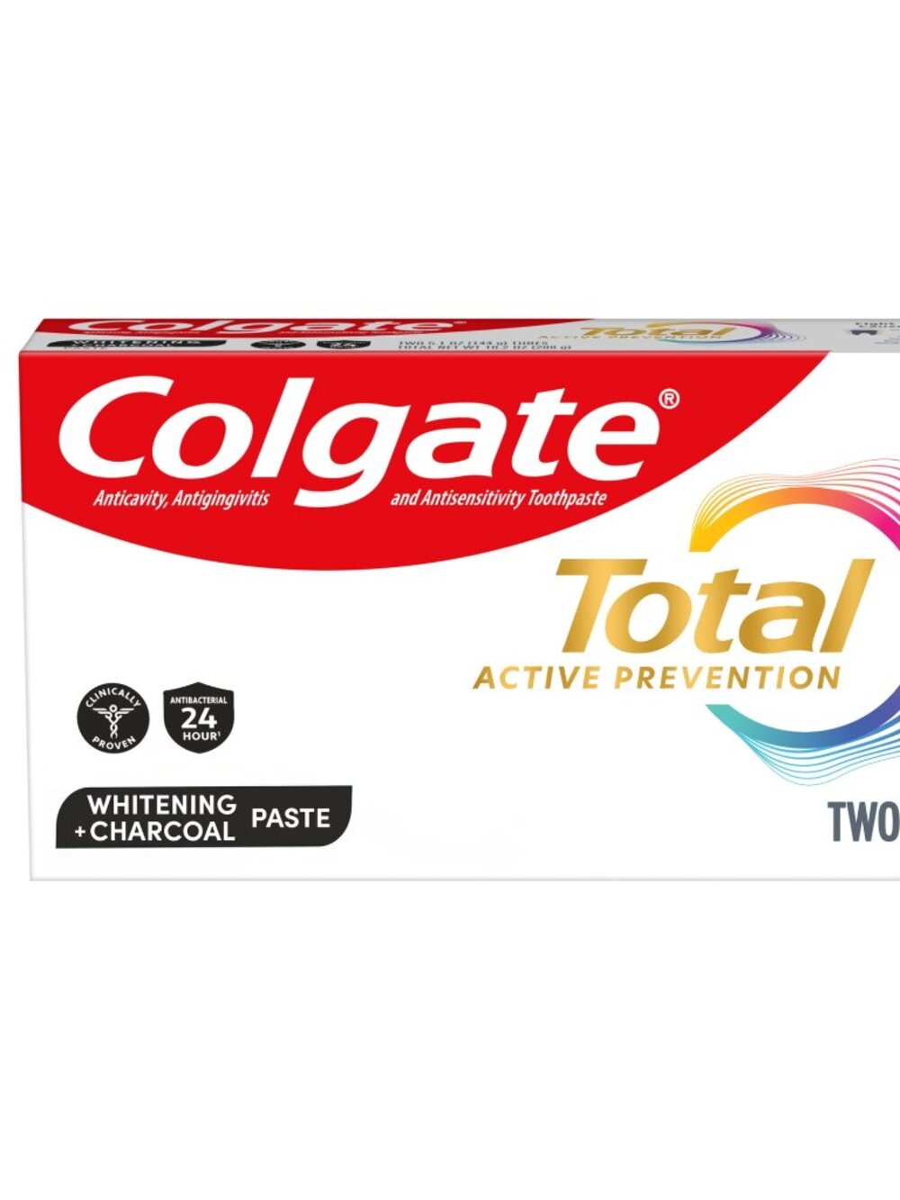 2 Pack Colgate Total Whitening + Charcoal